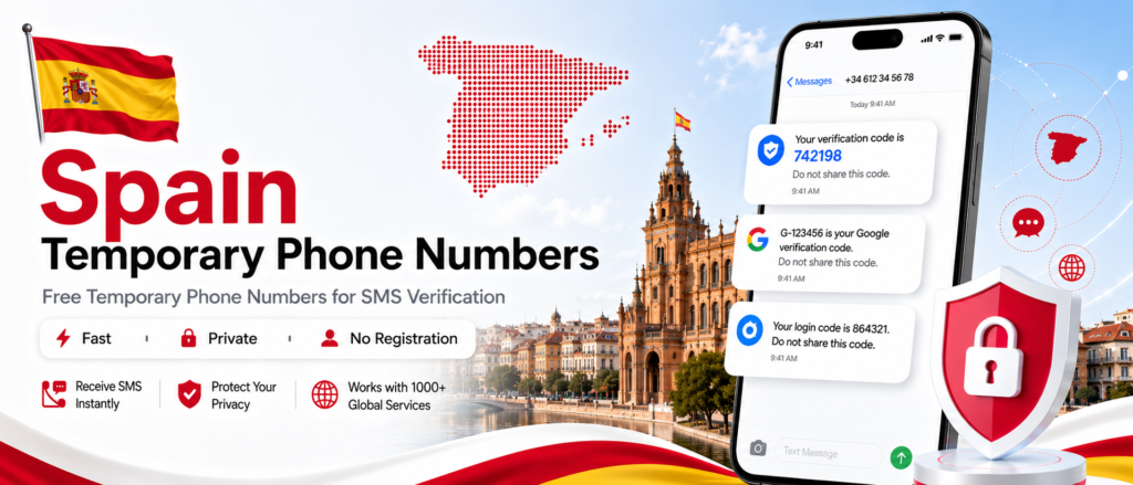 Banner of Spain Free Temprory Phone Number