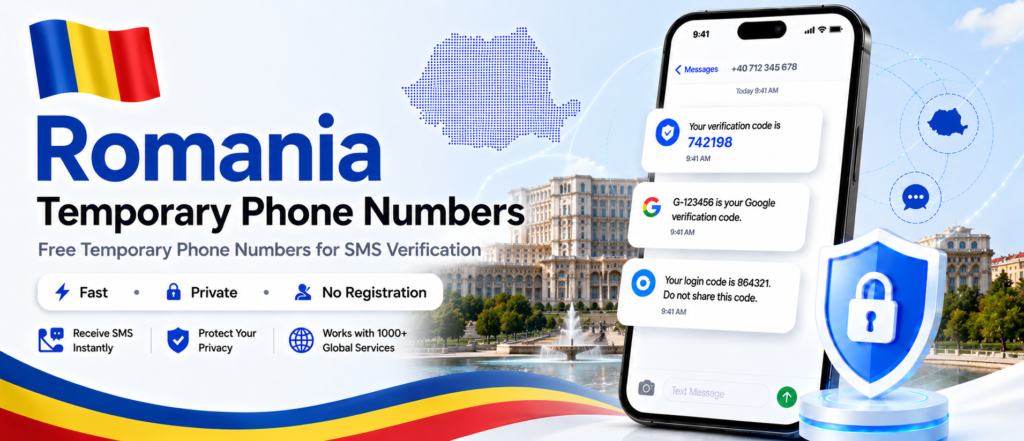 Banner of Romania Free Temporary Number