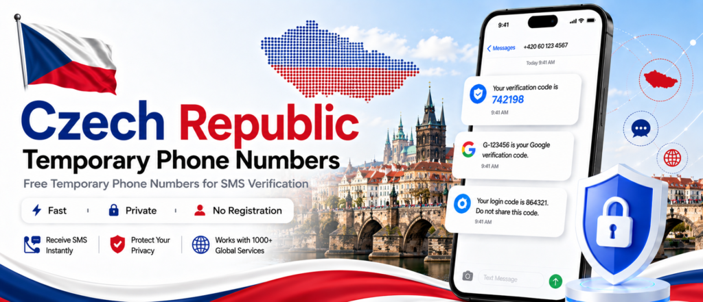 Banner of Czech Free Temporary Phone Number