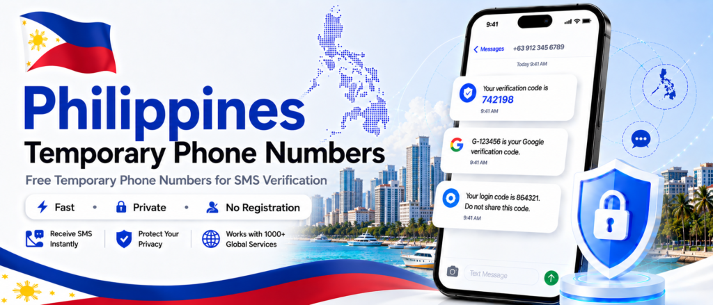 Banner of Free Philippines OTP Number – Receive SMS Online
