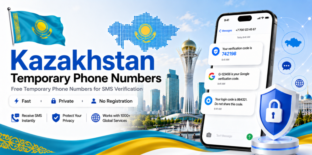 Banner of Kazakhstan Free Temprory Phone Number