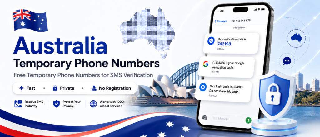 Banner of Australia Free Temporary Phone Number
