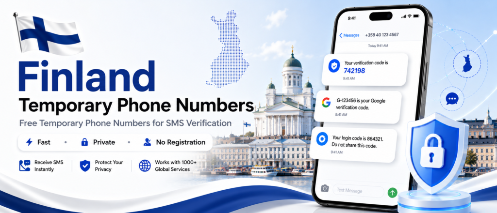 Banner of Finland Free Temprory Phone Number